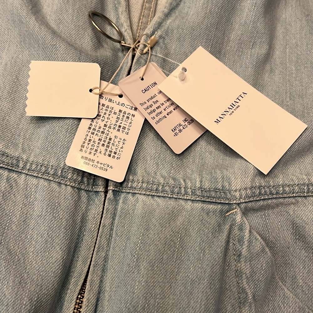 Kapital Blue Denim Overalls Wide-Leg Salopette NWT size 1 - Picture 11 of 17